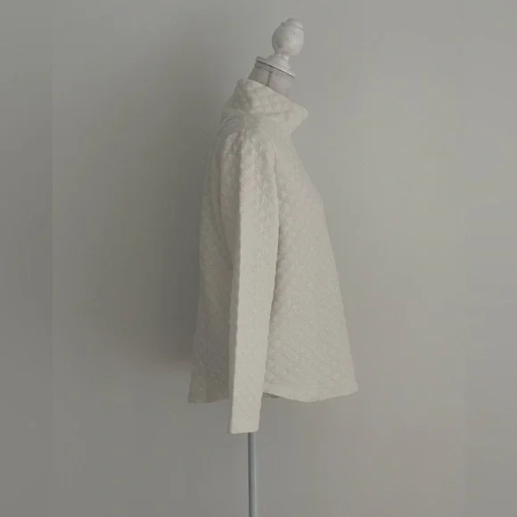 J.Crew Factory Ivory Quilted Pullover - Picture 2 of 7